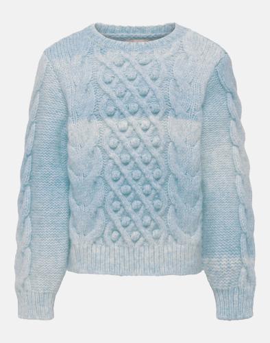 ONLY KOGLIVA CABLE O-NECK CP KNT 15296492-Angel FallsSpace dyed SkyBlue