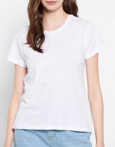 FUNKY BUDDHA Essential t-shirt με στρογγυλή λαιμόκοψη FBL007-105-04-OPTIC TotalWhite
