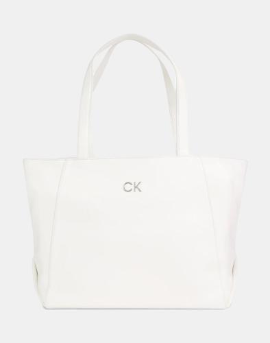 CALVIN KLEIN CK DAILY SHOPPER MEDIUM PEBBLE (Διαστάσεις: 28 x 32 x 15 εκ) K60K611766-YAF White