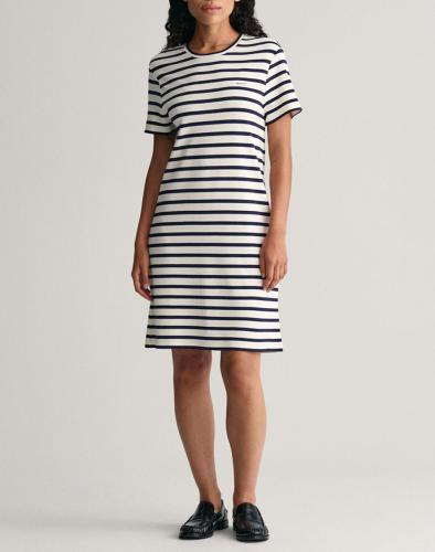 GANT ΦΟΡΕΜΑ STRIPED SS T-SHIRT DRESS 3GW4200831-409 NavyBlue