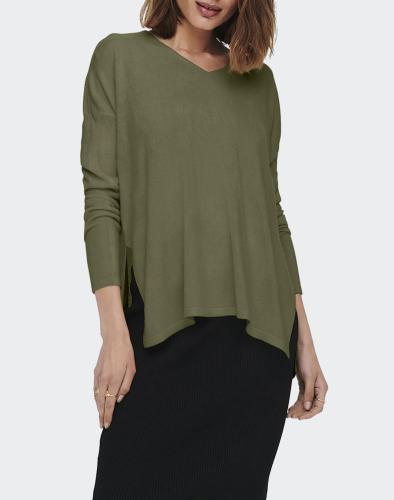 ONLY ΤΟΠ ONLAMALIA V-NECK 15219642-Dried Herb DarkGreen