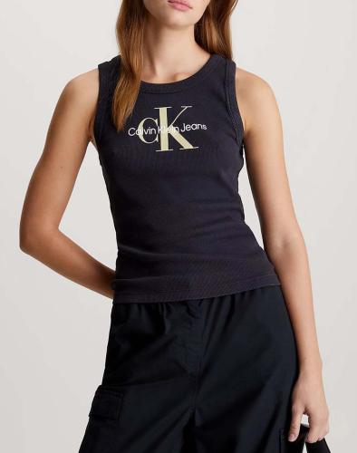 CALVIN KLEIN ARCHIVAL MONOLOGO RIB TANK J20J223160-BEH Black