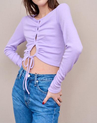 ONLY ONLTRINA L/S RIB TOP BOX JRS 15284979-Purple Rose Purple