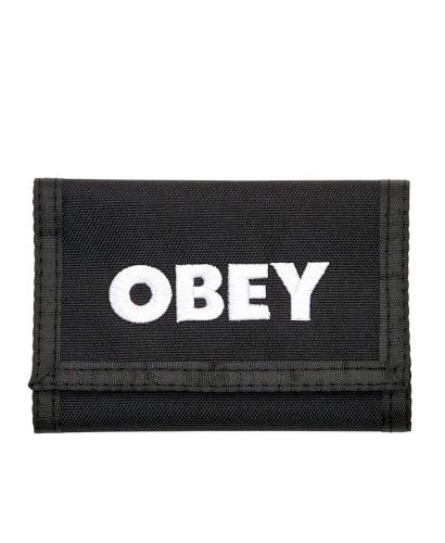 OBEY BOLD LOGO TRIFOLD WALLET 100310120-BLK Μαύρο