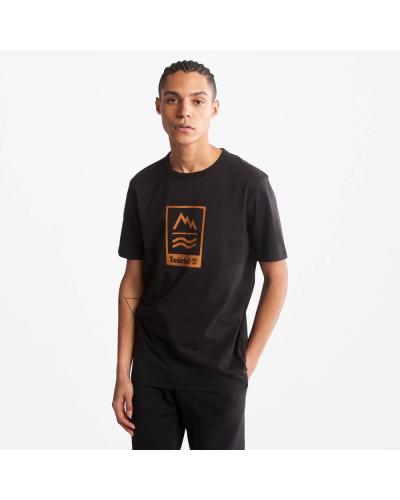 Timberland Ανδρική Μπλούζα MOUNTAINS-TO-RIVERS T-SHIRT TB0A2ND1001 Μαύρο