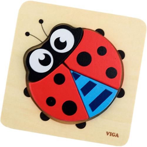 Ξύλινο Παζλ Viga 50168 Ladybug 4pcs