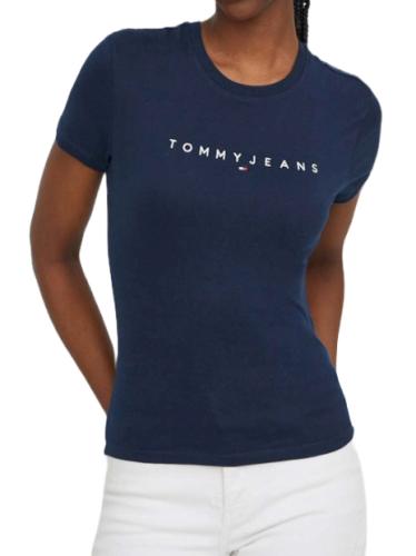 Γυναικείο Slim Linear T-shirt Navy Μπλε Tommy Jeans DW0DW17361-C1G