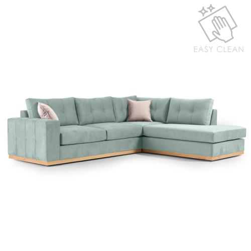 Γωνιακός καναπές αριστερή γωνία Boston ύφασμα ciel-cream 280x225x90εκ Υλικό: FABRIC 168-000025