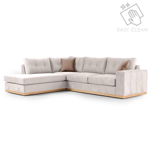 Γωνιακός καναπές δεξιά γωνία Boston ύφασμα cream-mocha 280x225x90εκ Υλικό: FABRIC 168-000020