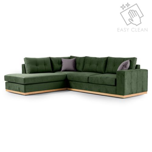 Γωνιακός καναπές δεξιά γωνία Boston ύφασμα κυπαρισσί-ανθρακί 280x225x90εκ Υλικό: FABRIC 168-000018