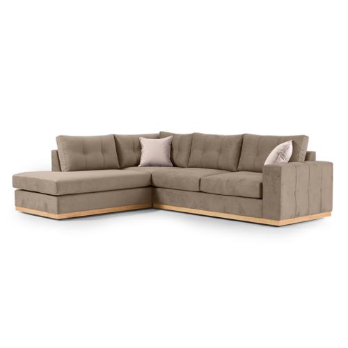 Γωνιακός καναπές δεξιά γωνία Boston ύφασμα mocha-cream 280x225x90εκ Υλικό: FABRIC 168-000024