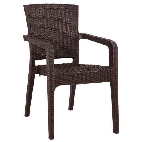 Καρέκλα Κήπου Καφέ Rattan 58x55x87cm