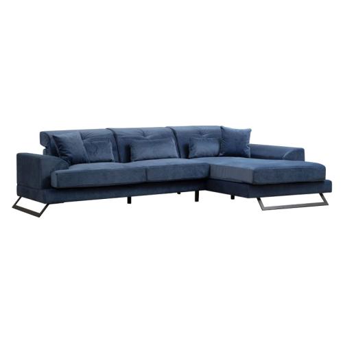 Γωνιακός καναπές PWF-0575 αριστερή γωνία ύφασμα μπλε 308/190x92εκ Υλικό: Fabric: 100%  POLYESTER  - BEEICH WOOD - CHPBOARD - METAL 071-001415