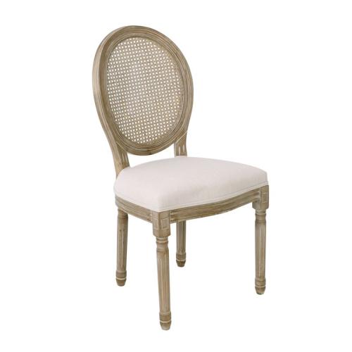 JAMESON Καρέκλα K/D με Ψάθα Τραπεζαρίας - Σαλονιού, Decape Ύφασμα Εκρού  49x45x97cm [-Φυσικό/Εκρού-] [-Ξύλο/Ύφασμα-] Ε754,1 ( 2 ΤΕΜ.)