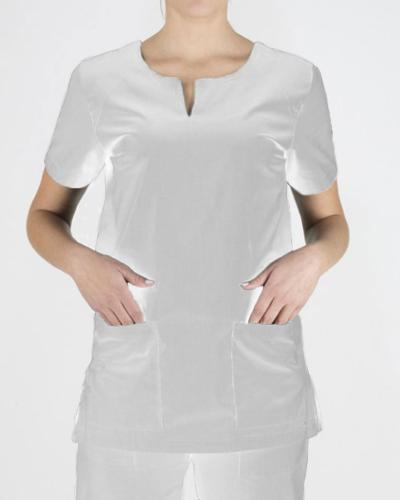 Γυναικεία Ιατρική Μπλούζα με Κοντό Μανίκι Scrub σε 5 Αποχρώσεις X Large Άσπρο