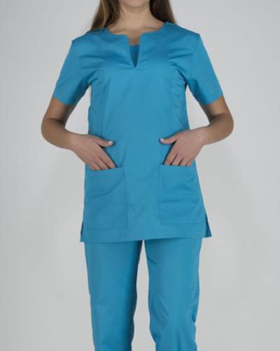 Γυναικεία Μεσάτη Ιατρική Μπλούζα με Κοντό Μανίκι Scrub σε 5 Αποχρώσεις XX Large Τιρκουάζ