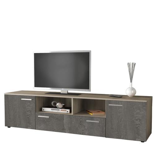 Έπιπλο TV BUENO Μοριοσανίδα Raw Endgrain Oak/Iron Flow 180x42x45cm