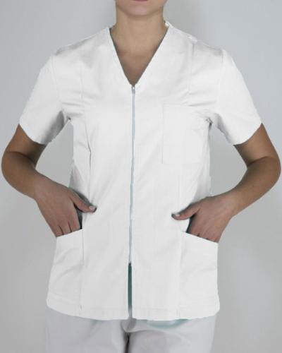 Γυναικεία Ιατρικό Μεσάτο Σακάκι με Κοντό Μανίκι Scrub σε 3 Αποχρώσεις Small Άσπρο