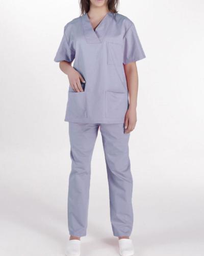 Unisex Ιατρικό Κοστούμι με Κοντό Μανίκι Scrub σε 7 Αποχρώσεις X Large Λιλά