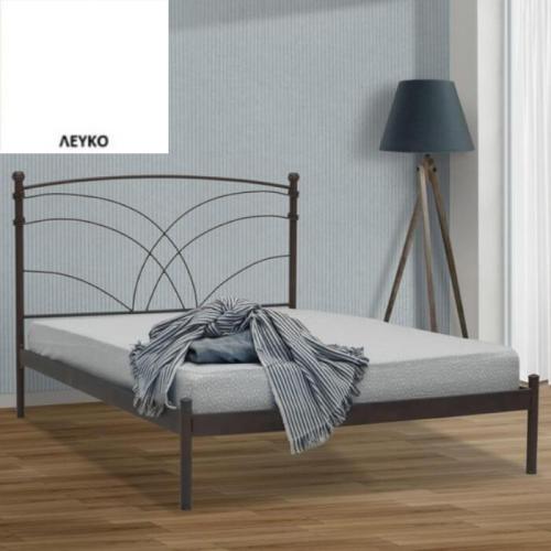 Ιωνάς Μεταλλικό Κρεβάτι (Για Στρώμα 140×200) Με Επιλογές Χρωμάτων Λευκό