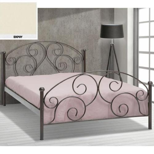 Λαβύρινθος Μεταλλικό Κρεβάτι (Για Στρώμα 140×190) Με Επιλογές Χρωμάτων Εκρού