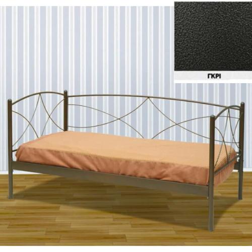 Ανδρος Μεταλλικός Καναπές Κρεβάτι (Για Στρώμα 120×190) Με Επιλογές Χρωμάτων Γκρι