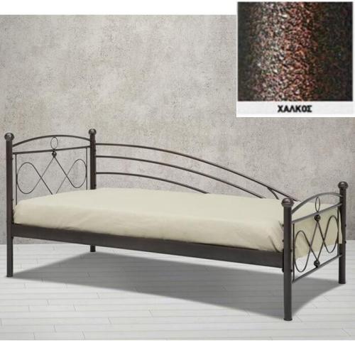 Μπίλια Ανάκλυνδρο Μεταλλικός Καναπές Κρεβάτι (Για Στρώμα 120×200) Με Επιλογές Χρωμάτων Χαλκός