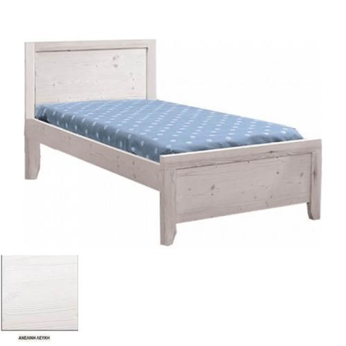 Ανδρος Σουηδικό Κρεβάτι Ξύλινο (Για Στρώμα 160×200) Με Επιλογές Χρωμάτων Ανελίνη Λευκή