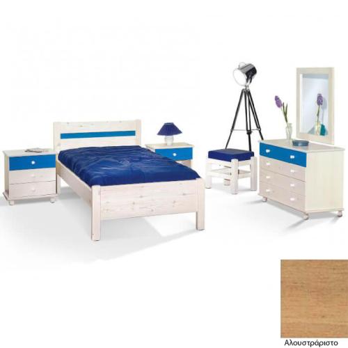 Νο 6 Σουηδικό Κρεβάτι Ξύλινο (Για Στρώμα 90×200) Με Επιλογές Χρωμάτων Αλουστράριστο