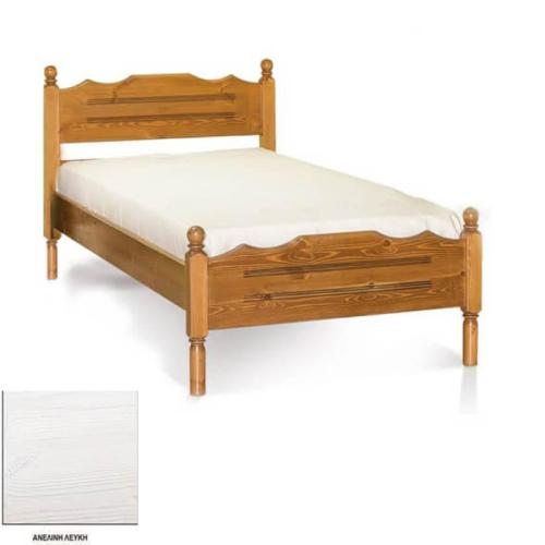 Νο 7 Σουηδικό Κρεβάτι Ξύλινο (Για Στρώμα 150×190) Με Επιλογές Χρωμάτων Ανελίνη Λευκή