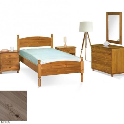 Νο 9 Σουηδικό Κρεβάτι Ξύλινο (Για Στρώμα 110x190) Με Επιλογές Χρωμάτων Μόκα