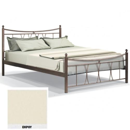 Πολύμνια Μεταλλικό Κρεβάτι 8201 (Για Στρώμα 110×190) Με Επιλογές Χρωμάτων Εκρού