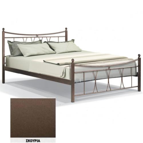Πολύμνια Μεταλλικό Κρεβάτι 8201 (Για Στρώμα 90×200) Με Επιλογές Χρωμάτων Σκουριά