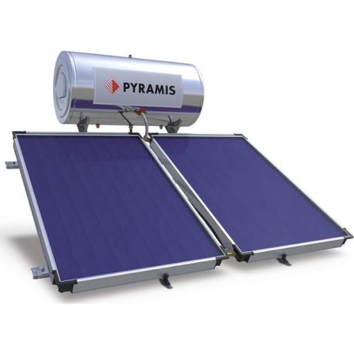 Pyramis Ηλιακός Θερμοσίφωνας Τριπλής Ενέργειας 160Lt/3m² Με 2 Επιλεκτικούς Συλλέκτες