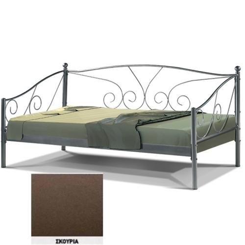 Κυβέλη Μεταλλικός Καναπές Κρεβάτι 8226 (Για Στρώμα 120×190) Με Επιλογές Χρωμάτων Σκουριά