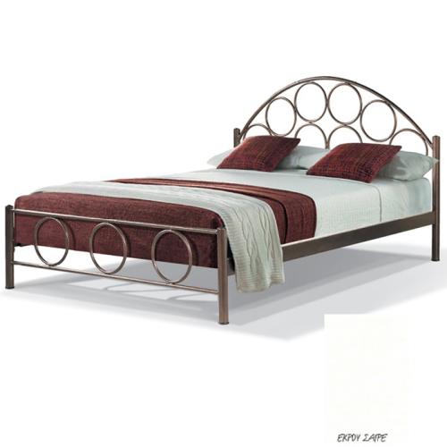 Ορφέας Μεταλλικό Κρεβάτι 8220 (Για Στρώμα 130×190) Με Επιλογές Χρωμάτων Εκρού Σαγρέ