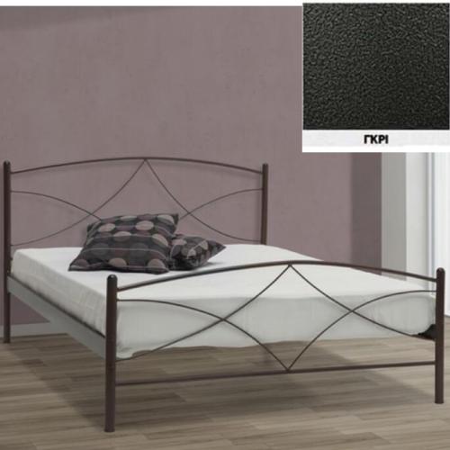 Ανδρος Μεταλλικό Κρεβάτι (Για Στρώμα 140×200) Με Επιλογές Χρωμάτων Γκρι