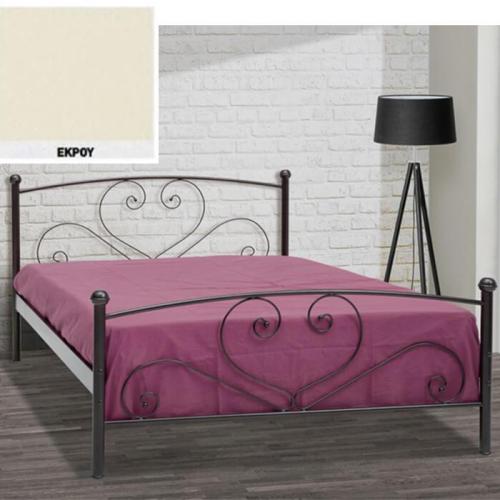 Κάλυμνος Μεταλλικό Κρεβάτι (Για Στρώμα 110×190) Με Επιλογές Χρωμάτων Εκρού