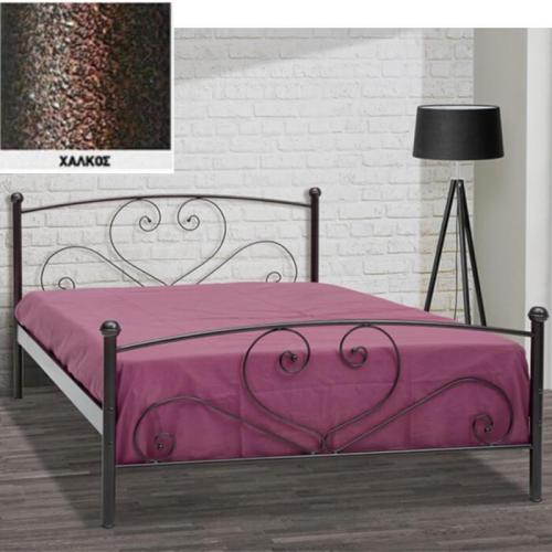 Κάλυμνος Μεταλλικό Κρεβάτι (Για Στρώμα 150×200) Με Επιλογές Χρωμάτων Χαλκός
