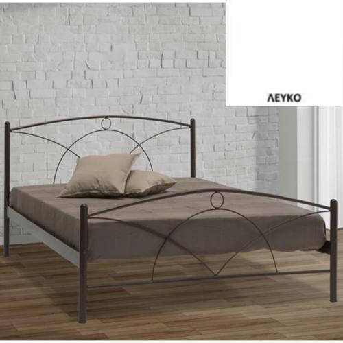 Νάξος Μεταλλικό Κρεβάτι (Για Στρώμα 150×200) Με Επιλογές Χρωμάτων Λευκό