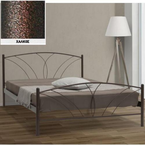 Τήνος Μεταλλικό Κρεβάτι (Για Στρώμα 160×200) Με Επιλογές Χρωμάτων Χαλκός