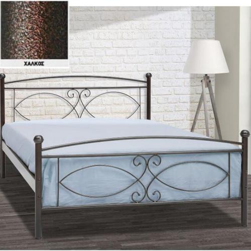 Τζιά Μεταλλικό Κρεβάτι (Για Στρώμα 90×190) Με Επιλογές Χρωμάτων Χαλκός