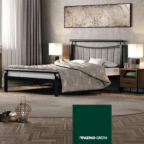 Χάρις Μεταλλικό Κρεβάτι (Για Στρώμα 160×190) Με Επιλογές Χρωμάτων Πράσινο