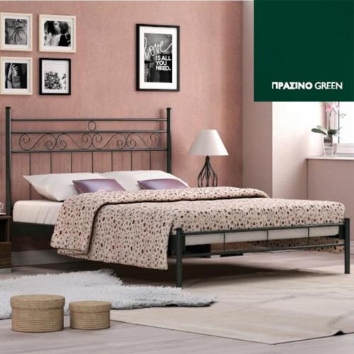 Εντός Μεταλλικό Κρεβάτι (Για Στρώμα 160×190) Με Επιλογές Χρωμάτων Πράσινο