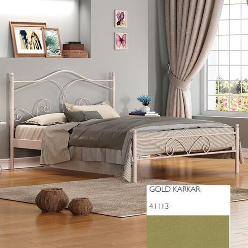 Ονειρικό Μεταλλικό Κρεβάτι (Για Στρώμα 160×200) Με Επιλογές Χρωμάτων Gold Karkar 41113