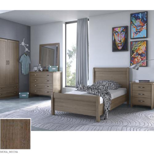 Νο 26 Κρεβάτι (Για Στρώμα 90×190) Με Επιλογές Χρωμάτων Μόκα-Moccha
