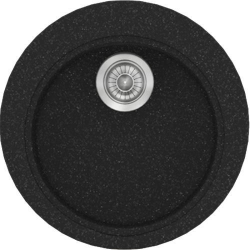 Sanitec 316 Ενθετος Νεροχύτης Classic Συνθετικός Γρανίτης (Ø50 cm) 05 Granite Black