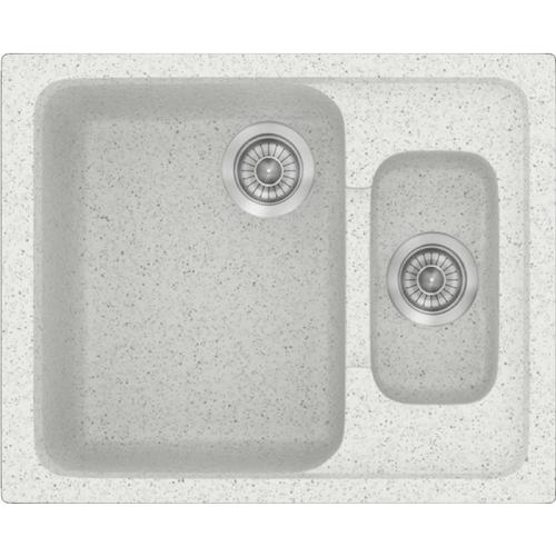 Sanitec 330 Ενθετος Νεροχύτης Classic Συνθετικός Γρανίτης ( 62 x 51 cm) 01 Granite White