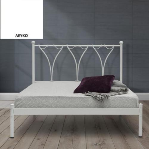 Ιάσων Μεταλλικό Κρεβάτι (Για Στρώμα 150×190) Με Επιλογές Χρωμάτων Λευκό
