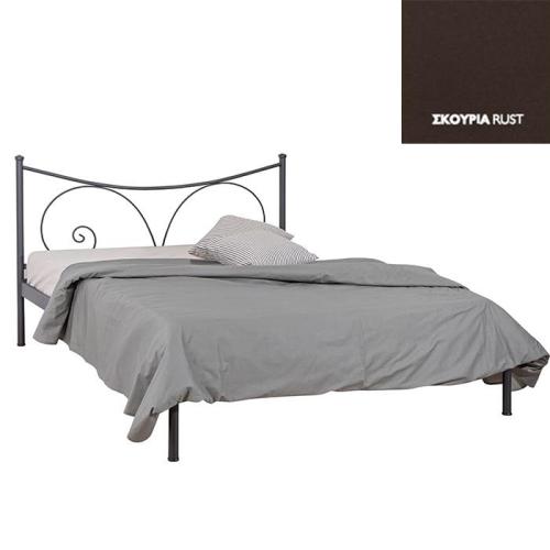 Σαμπρίνα Μεταλλικό Κρεβάτι (Για Στρώμα 90×190) Με Επιλογές Χρωμάτων Σκουριά